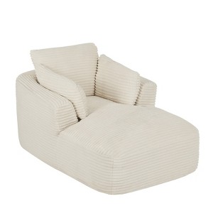 Single Full-compressed Sofa, Ultra Soft Coarse Grain Corduroy Recliner, Sleeper Couch with Seat Cushion with Spring Wrap, No Assembly - 1 of 4