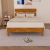 Karl Home Solid Wood Platform Bed Frame , Twin Bed Frame with Headboard Included, Mid Century Modern Bed, White - 4 of 4