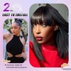 Jessie's Wig Short Bob Human Hair Wigs with Bangs for Women Natural Black 12Inch - 4 of 4