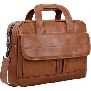 Laptop Bag 15.6 Inch, Business Briefcase Gifts for Men Women, Water Resistant Messenger Shoulder Bag with Strap - 1 of 4