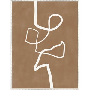Amanti Art Brown Single Line Artwork by Elena Ristova Canvas Wall Art Print Framed 23 x 30-in. - 1 of 4