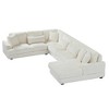 GlasFlength Sectional Sofas,Timeless White Sectional Couch, Ideal for Family Comfort,White,129.1"*93.7"*34.2 - 3 of 4
