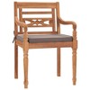 vidaXL Batavia Chairs 2 pcs with Dark Gray Cushions Solid Teak Wood - 2 of 4