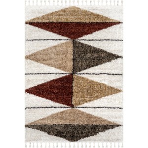 Nuloom Kali Shaggy Diamond Tassel Area Rug - 1 of 4