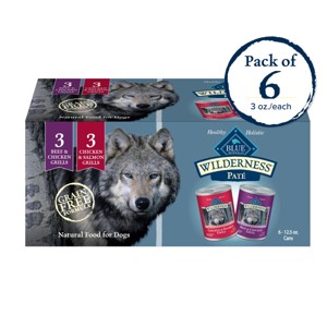 Blue Buffalo Wild Beef, Chicken and Salmon Grill Variety Pack Dry Dog Food - 12.5oz/6ct - 1 of 4