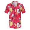Clearlove Men's Hawaiian Shirt Short Sleeves Printed Button Down Summer Beach Dress Shirts - 2 of 4