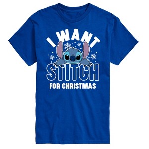 Men's - Lilo and Stitch - I Want A Stitch For Christmas Short Sleeve Graphic T-Shirt - 1 of 4