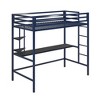 Twin Maxwell Kids' Metal Loft Bed with Desk & Shelves Blue/Black - Novogratz: Twin Size, Metal Frame, Loft Bed with Desk - 2 of 4