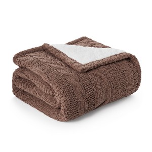Amelie Home Reversible Chenille Cable Knit Throw Blanket - 1 of 4