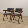 NicBex Mid-Century Modern Leather Upholstery Dining Chair Set of 2 with Arm Support Farmhouse Kitchen Side Chairs for Living room - 2 of 4
