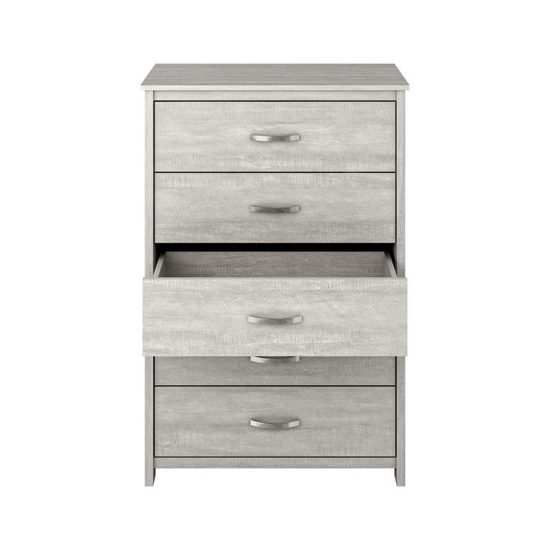 Galano Layton 5-Drawer Chest of Drawers (47.7 in. × 15.7 in. × 31.5 in.) in Dusty Gray Oak, White, 5 of 17