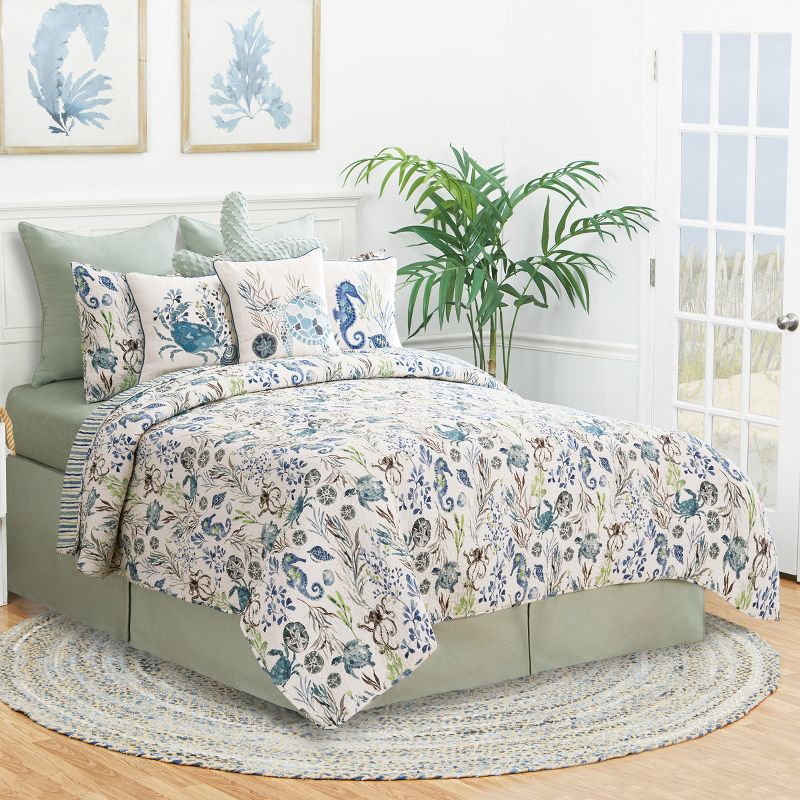 C&F Home Crescent Bay Beach Coastal Cotton Quilt Set  - Reversible and Machine Washable, 1 of 6