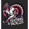 Thanksgiving Feathers & Tackles Turkey Football Player Adult Long Sleeve Hoodie - 2 of 2