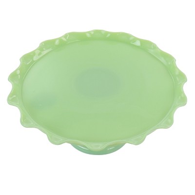 Green Jadeite Glass Round Cake Stand