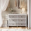 6 Drawer Dressers for Bedroom with Large Drawer, Waveform Fluted Panel Design, Wooden Chest of Dresser Storage Cabinet - 4 of 4