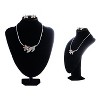 Anna-Kaci Women's Gold Tone Necklace and Earring Set with Peach Crystal Teardrop Accents, Adjustable Chain, Elegant and Sparkling Design - Peacock - 2 of 4