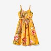 PATPAT Family Matching Mommy and Me Floral  Strap Midi Dresses and Splicing Short-sleeve T-shirts Sets - 2 of 4