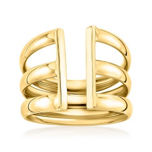 Ross-Simons Italian 14kt Yellow Gold 3-Row Cuff Ring Size 7 - 1 of 3