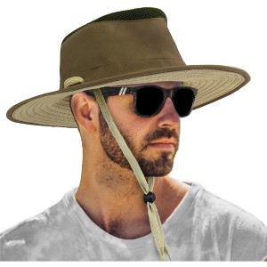 SUN Cube Sun Hat For Men, Women Wide Brim Safari Hat, Hiking Hat UV Sun Protection, Bucket Boonie Hat - 1 of 4