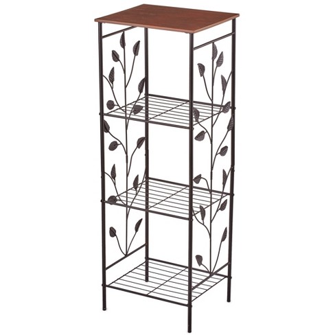 Collections Etc Climbing Leaf Design 4-Tier Metal Accent Shelf 15.25 X 12.5 X 42.5 - image 1 of 3