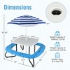 Costway Kids Picnic Table Outdoor Activity Table with Adjustable & Collapsible Umbrella Blue/White/Brown - 3 of 4