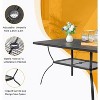 59" Rectangle Patio Table for 6, Metal Outdoor Dining Table with Umbrella Hole, All-Weather Steel Patio Dining Table for Lawn, Garden, Backyard - 4 of 4
