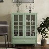 TIRAMISUBEST Modern Buffet Cabinet w/ Glass Doors & Drawer - Wooden Storage Sideboard for Dining & Living Room - 2 of 4