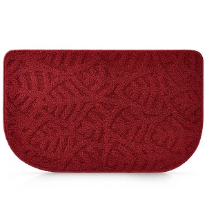 Farmlyn Creek Slip-Resistant Kitchen Floor Mat, Half Round Red Kitchen Rug with Rubber Backing for Office, Sink, Laundry Room, Red, 18x30 In - 1 of 4