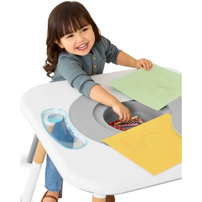 Montessori-Inspired White and Natural Wood Baby Activity Center