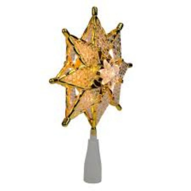 Northlight 8" Amber Mosaic Star Christmas Tree Topper - Clear Lights, 3 of 4
