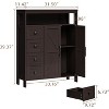 Dcolora Farmhouse Cabinet With 2 Doors and 4 Drawers, Freestanding Bathroom Storage for Kitchen/Living Room - 2 of 4