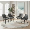 Lyngins Modern Dining Chairs with Tufted Backrest,Upholstered Kitchen Chairs with Curved Armrest Design,PU Chairs for Dining Room,Kitchen - 2 of 4