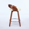 Bar Stools Set of 2, Swivel Bar Height Stools with Low Back, Wood Bar Chairs with Soft Cushion Seat, 25-Inch Seat Height (25" Counter Height) - 3 of 4