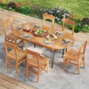 Tangkula 71" Patio Dining Table 6 Person Large Oval Table w/ Teak Wood Tabletop - 4 of 4