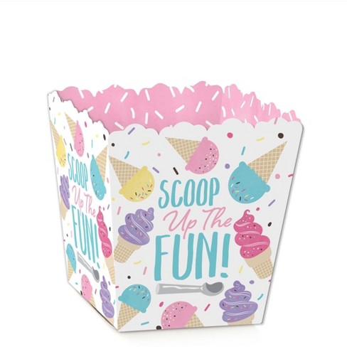 Ice Cream Goodie Boxes Bags Ice Cream Party Favor Decorations 12 Pcs Candy Ice Cream Goody Gift Treat Boxes Ice Cream Themed Kids Adults Birthday Party Supplies
