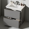 30" Bathroom Vanity with Ceramic Sink Basin, Fluted Design, Full-Extension Soft-Close Drawers, Moisture-Proof Structure - 3 of 4