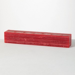 Vance Kitira 22.75" Layered Brick Candle, Red - 1 of 3