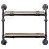 INFURNIC Decorative Wall Shelf Industrial 2-Tier Water Pipe Frame for Display and Storage Stylish Space-Saving, Black, 28.5"*9.5"*24.5" - 2 of 4