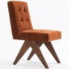 YOUNIKE Modern Upholstered Chair Dining Room Armless Kitchen Chairs Set of 6 Linen Fabric Chair Vanity with 4.7" Thick Cushion Wood V-Leg - 4 of 4