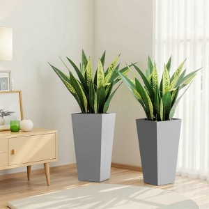 Wooakway Outdoor/Indoor/Decor/Garden Large Tall Metal Planter Pots Planter Boxes Cachepots Nursery Pots - 1 of 4