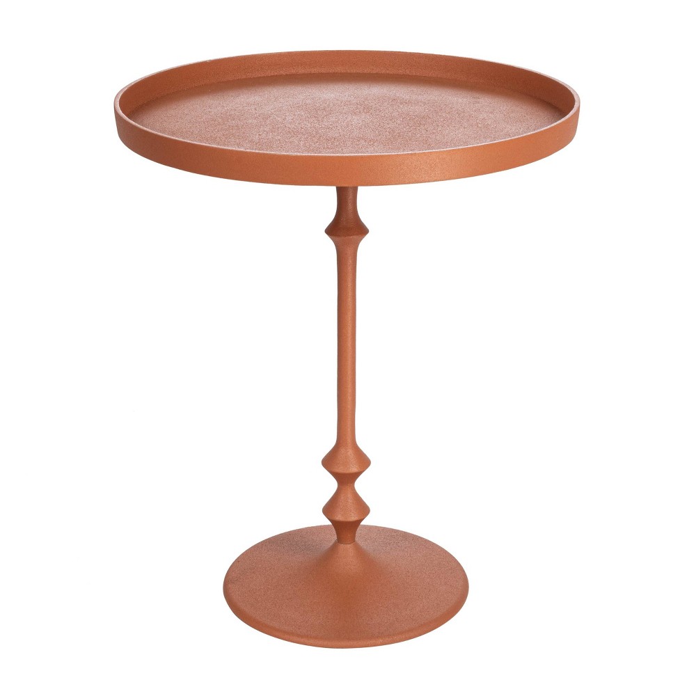 Photos - Dining Table Storied Home Metal Round Accent Table with Sculptural Silhouette Orange