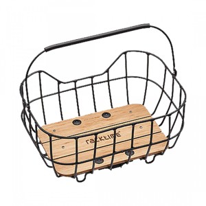 Racktime BaskIt Breeze 2.0 Black/Wood Steel/Bamboo 18.7x13.8x9.5` - 1 of 2