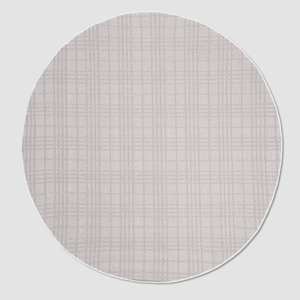 Zella 6'7in Round Outdoor Rug Ivory/Light Gray - Safavieh