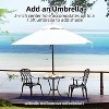 Patio Bistro Sets 3 Piece, Outdoor Rust-Resistant Cast Aluminum Garden Table and Chairs with Umbrella Hole for Backyard, Garden, Patio - 3 of 4