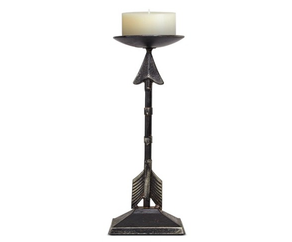 Metal Arrow Figurine Candleholder Bronze 12.99" - E2&#174;