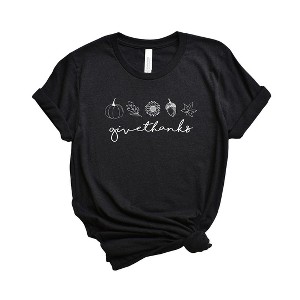 Simply Sage Market Women's Give Thanks Acorn Short Sleeve Graphic Tee - 1 of 2