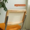 INFURNIC Dining Chairs Set of 2 Rattan Side Accent Chairs with Chrome Legs Upholstered Dining Chairs for Kitchen, Orange, 17.5"*20.9"*33.1" - 3 of 4