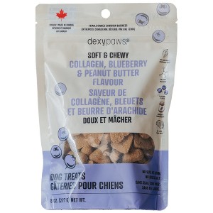 Dexypaws: Soft & Chewy - Collagen, Blueberry & Peanut Butter - 8oz, Dog Treats - 1 of 4
