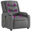 vidaXL Gray Faux Leather Massage Recliner Chair - Manual Adjustability, Vibration Massage, Cup Holders, Usb Powered For Living Room - 2 of 4