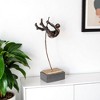HomeRoots 15" Bronze Resin Pole Vaulting Man Tabletop Sculpture - 2 of 4